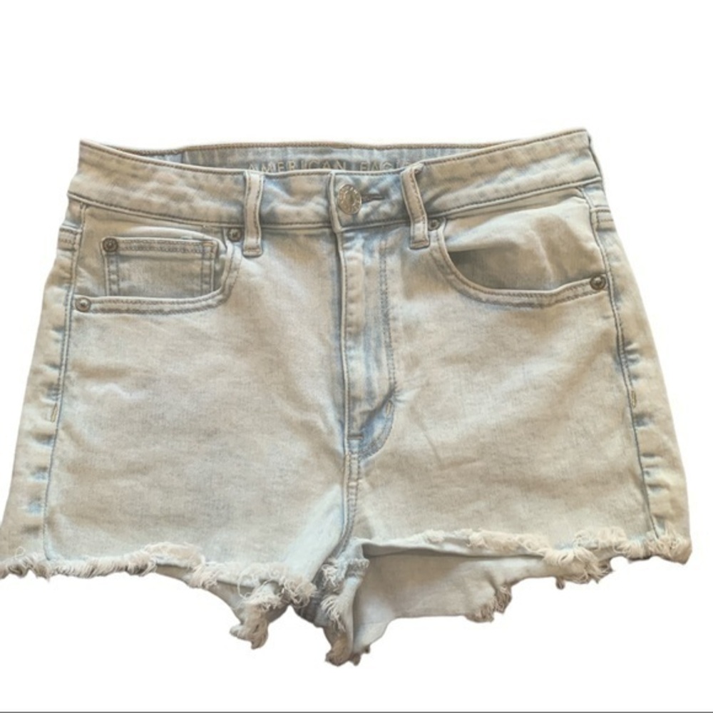 American Eagle Outfitters Denim Shorts SUPER HI RISE SHORTIE Size 6 GUC #6181